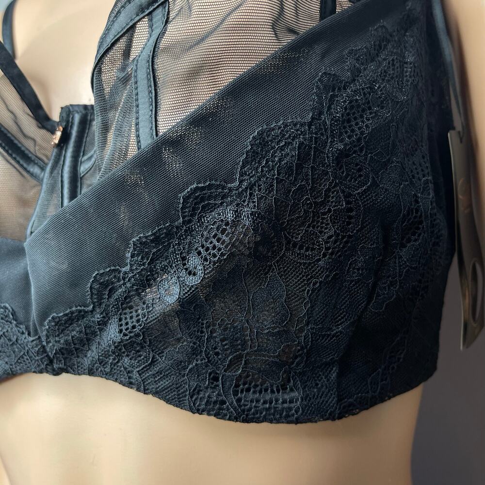 Curvy Kate Scantilly Peek-A-Boo Lace Balcony Bra size 34L Black New - Picture 4 of 13
